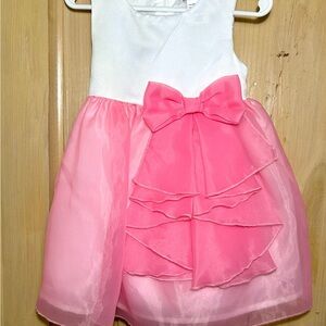 Elegant Pink and White Kids Formal Dress